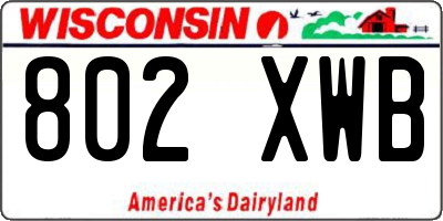 WI license plate 802XWB