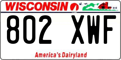 WI license plate 802XWF