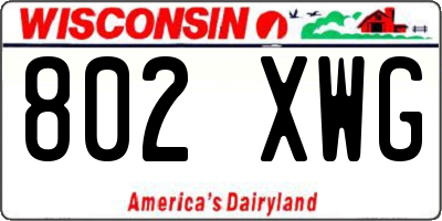 WI license plate 802XWG