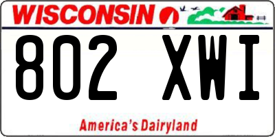 WI license plate 802XWI