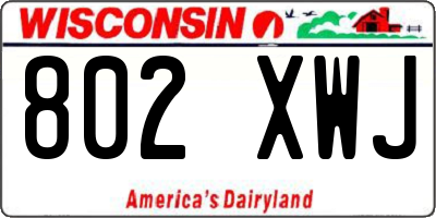 WI license plate 802XWJ