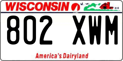 WI license plate 802XWM