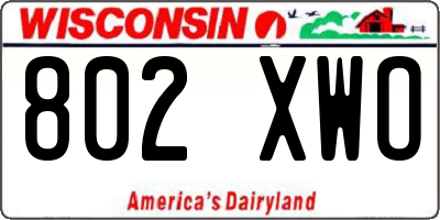 WI license plate 802XWO