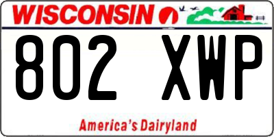 WI license plate 802XWP