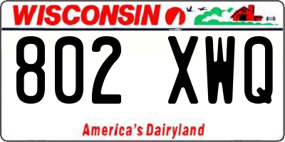 WI license plate 802XWQ