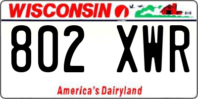 WI license plate 802XWR