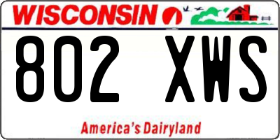 WI license plate 802XWS