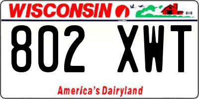 WI license plate 802XWT