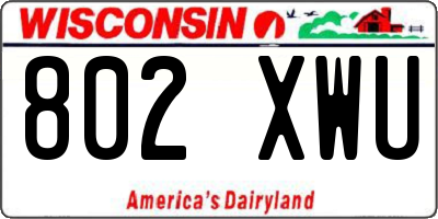 WI license plate 802XWU