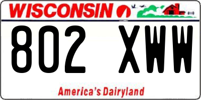 WI license plate 802XWW