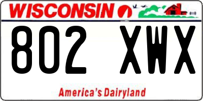 WI license plate 802XWX