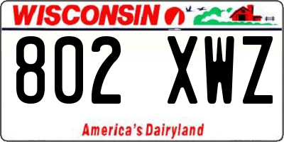 WI license plate 802XWZ