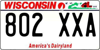 WI license plate 802XXA