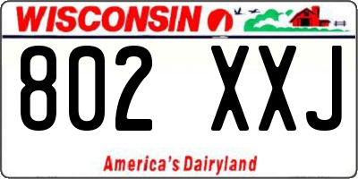 WI license plate 802XXJ