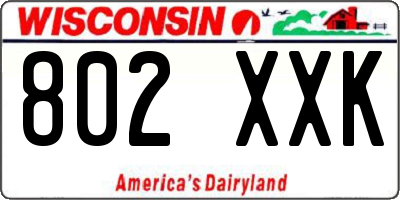 WI license plate 802XXK