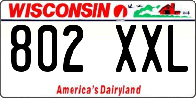 WI license plate 802XXL