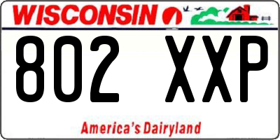WI license plate 802XXP