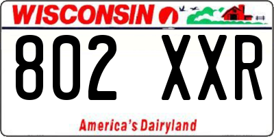 WI license plate 802XXR