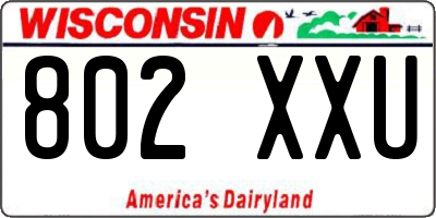 WI license plate 802XXU