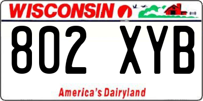 WI license plate 802XYB