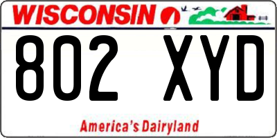 WI license plate 802XYD