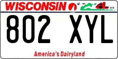 WI license plate 802XYL