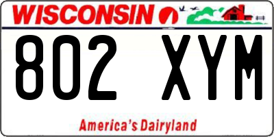 WI license plate 802XYM