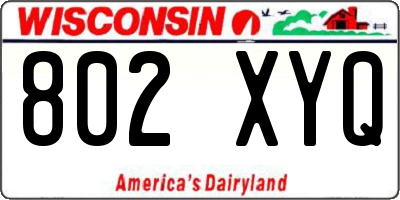 WI license plate 802XYQ