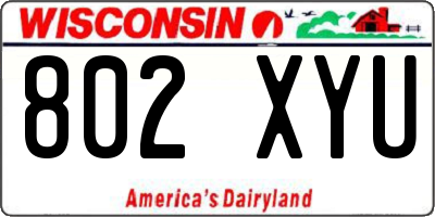WI license plate 802XYU