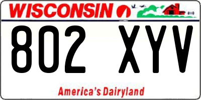 WI license plate 802XYV