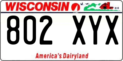 WI license plate 802XYX