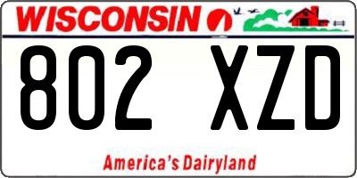 WI license plate 802XZD