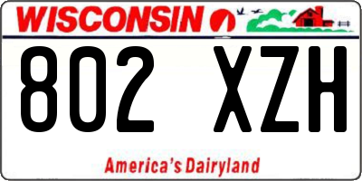 WI license plate 802XZH