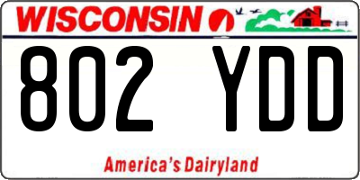 WI license plate 802YDD