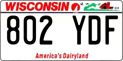 WI license plate 802YDF