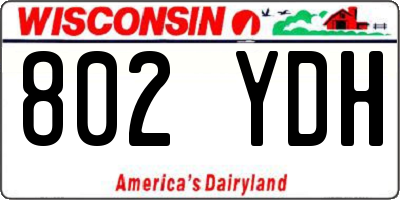 WI license plate 802YDH