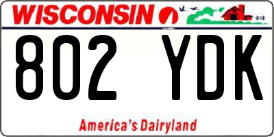 WI license plate 802YDK