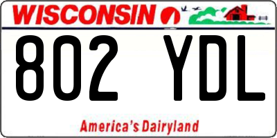 WI license plate 802YDL