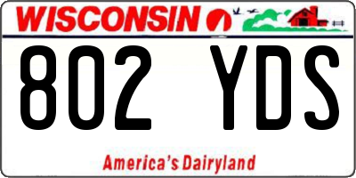 WI license plate 802YDS