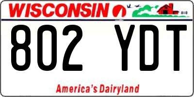 WI license plate 802YDT