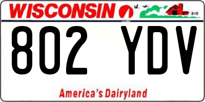 WI license plate 802YDV