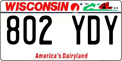 WI license plate 802YDY