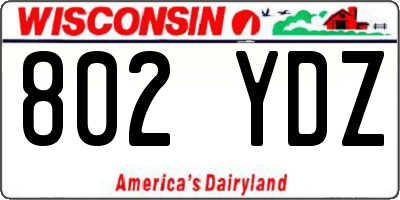 WI license plate 802YDZ