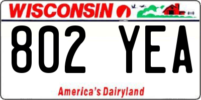 WI license plate 802YEA