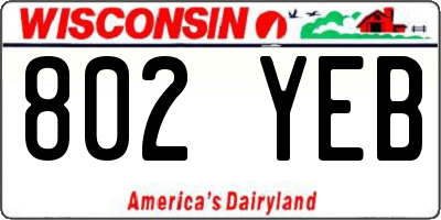 WI license plate 802YEB
