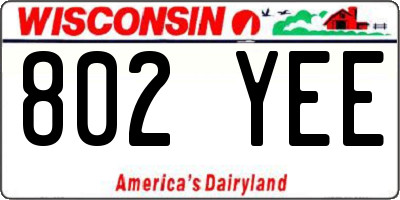 WI license plate 802YEE