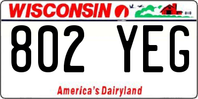 WI license plate 802YEG