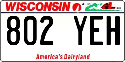 WI license plate 802YEH