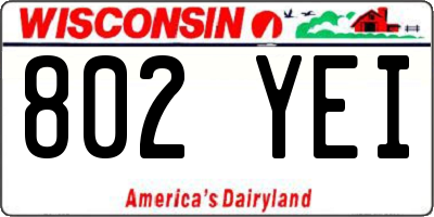 WI license plate 802YEI