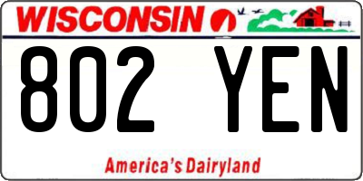 WI license plate 802YEN